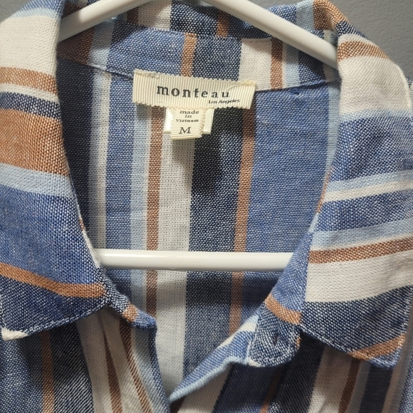 Monteau belted vertical striped dress M - Picture 5 of 8